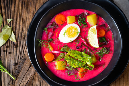 Botwinka Polish spring beetroot soupの写真素材