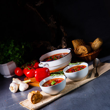 Spicy Mexican style beef with beansの写真素材