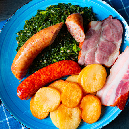 delicious oldenburger green cabbage with Pinkel sausageの写真素材