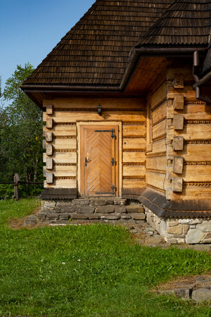 church and orthodox church in Bieszczady.の写真素材