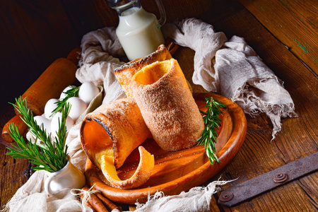 Trdelnik is a traditional pastry originating from Slovakia and the Czech Republicの写真素材