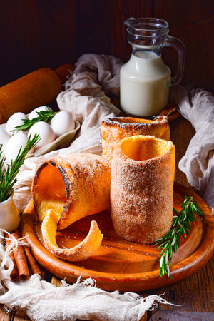 Trdelnik is a traditional pastry originating from Slovakia and the Czech Republicの写真素材