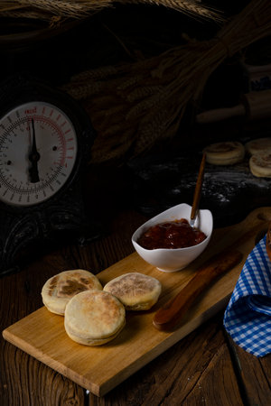 warm prosciutto with marmaladeの写真素材