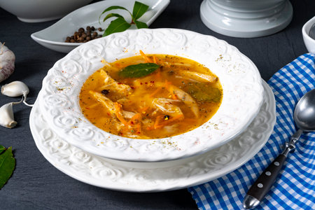 Spicy oyster soup with chickenの写真素材