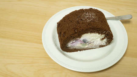 Blueberry and Kiwi Cacao Rollの写真素材