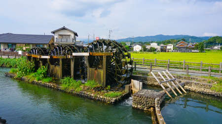 Triple water mill in Asakura City, Fukuoka Prefecture