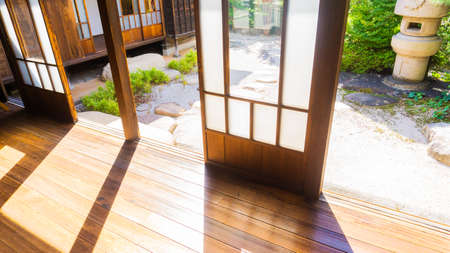 The veranda of an old Japanese houseのeditorial素材