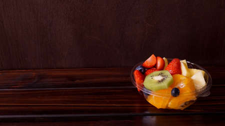 Image of cut fruit for snackの写真素材