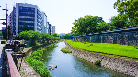 Moat of Kumamoto Castle Castle Festival Springのeditorial素材