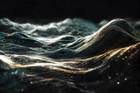 Futuristic abstract digital artwork number 142, cinematic style with sci-fi and fantasy elements, vibrant colors and surreal textures, perfect for backgrounds and creative projects.の素材