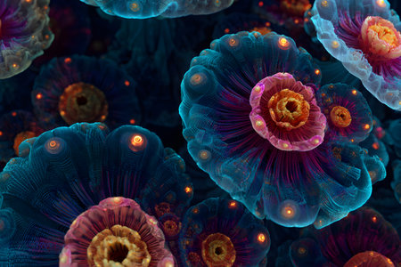 Futuristic abstract digital artwork number 4, cinematic style with sci-fi and fantasy elements, vibrant colors and surreal textures, perfect for backgrounds and creative projects.の素材