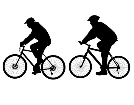 people riding bicycleのイラスト素材