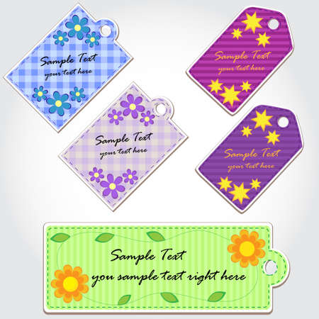 Set of Colorful tags for scrapbookのイラスト素材