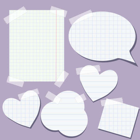 Set of paper elements with tapeのイラスト素材