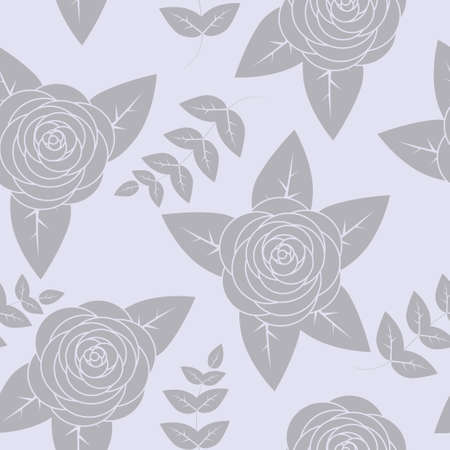 Seamless pattern with roses and leavesのイラスト素材