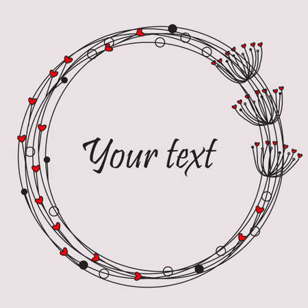 Cute unique floral cardのイラスト素材