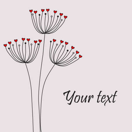 Cute unique floral cardのイラスト素材