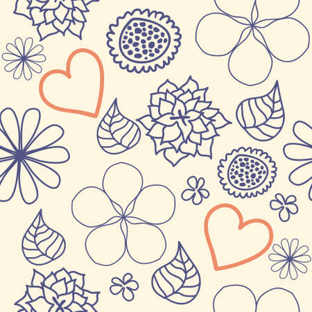 Floral seamless pattern in retro styleのイラスト素材