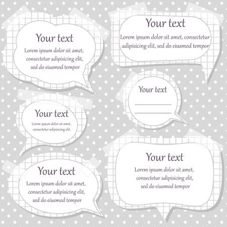 Set of paper text framesのイラスト素材