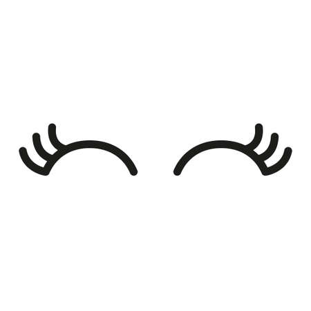Cute cartoon vector eyes with lashes illustrationのイラスト素材