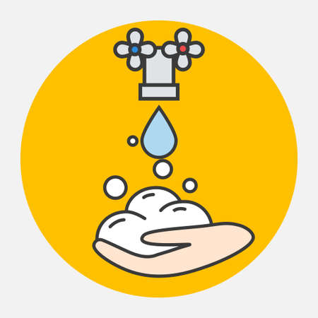 Wash your hands banner prevent virus covid-19のイラスト素材