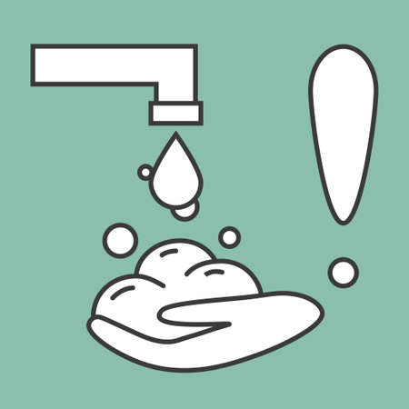 Wash your hands vector banner prevent virusのイラスト素材
