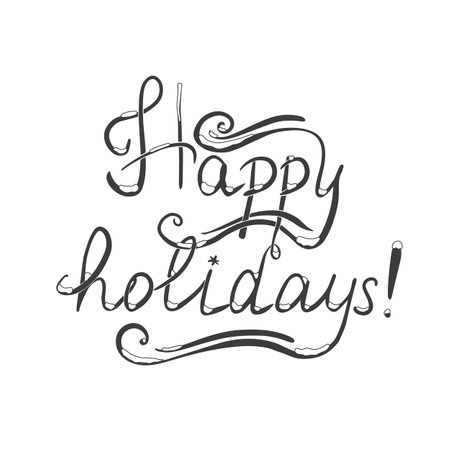 Happy holidays greeting card lettering calligraphy vectorのイラスト素材