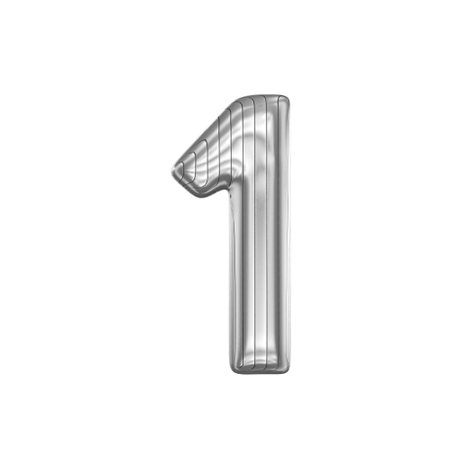 Metal number 1 on white background. 3D illustration. 3D rendering.