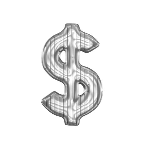 Metal alphabet for web or writing. Capital letter D with chrome frame. 3D renderingの写真素材