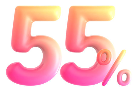 3d render of 50 percent discount sign isolated over white background.