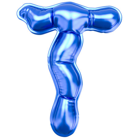 Number 7 seven made of blue inflatable balloon isolated on white backgroundの写真素材