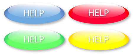 Glassy help buttons isolated on white background. Vector button  image may be resized to any scale...