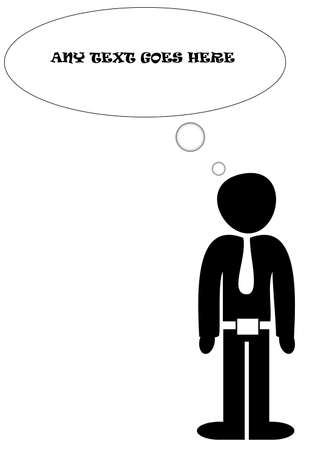 A Man Thinking vector illustration isolated over white backgroundのイラスト素材