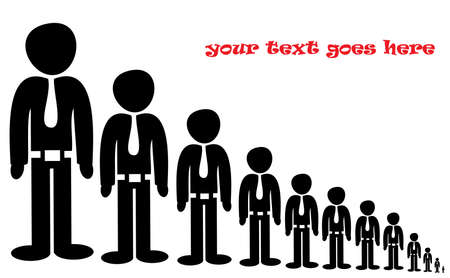 Office workers standing in a long queue vector illustrationのイラスト素材