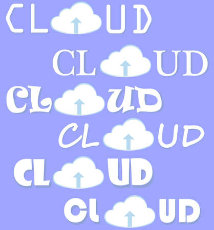 Cloud computing conceptual vector setのイラスト素材