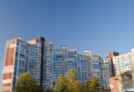 Multistorey apartment building, european architecture in Kiev, Ukraine