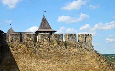 Stone walls of Khotyn Fortress of the XIV century. Medieval architectureのeditorial素材