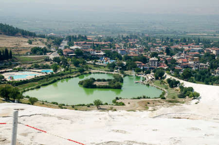 Pamukkale landscape view, Turkey. Lakes and forests of Pamukkaleのeditorial素材
