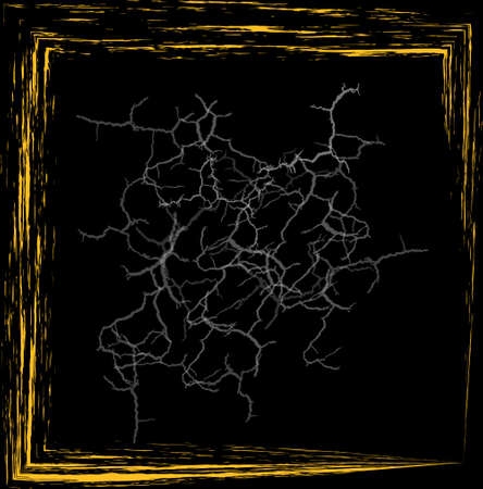Black Square of Malevich in a wooden frame, vector illustration.のイラスト素材