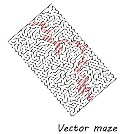 Maze vector illustration isolated over white background, conceptual icon template, design elementsのイラスト素材