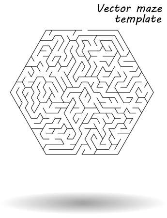 Maze vector illustration isolated over white background, conceptual logo template, design elements. Labyrinth vector logos and abstract backgrounds ideasのイラスト素材