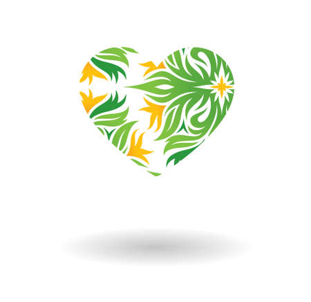 Vector icon of a flowers heart, love symbol flat style graphics.のイラスト素材