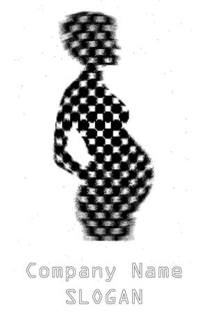 Abstract pregnant woman logo concept vector illustration isolated over white background, pregnancy iconのイラスト素材