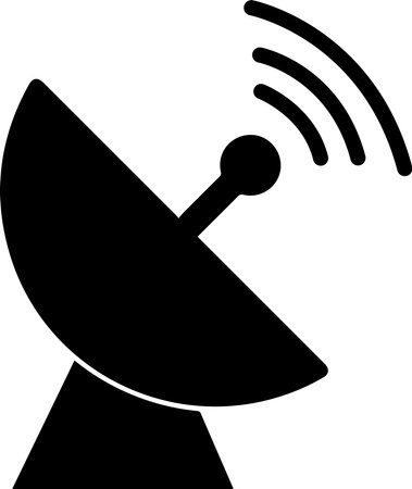Satellite dish icon over white background. Broadcasting pictogram vector illustrationのイラスト素材
