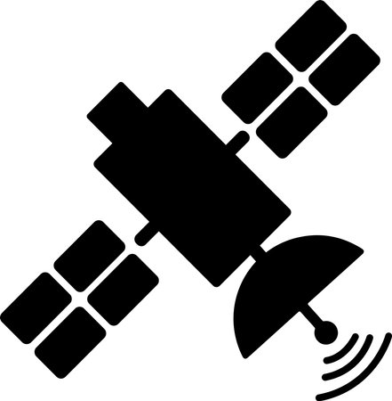 Satellite icon over white background. Broadcasting pictogram vector illustrationのイラスト素材