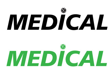 Medical lab logo concept, logotype template, medical logo drawing mockup vector illustrationのイラスト素材