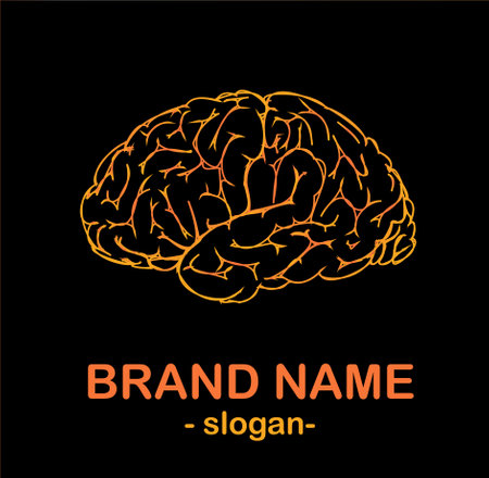 Colored brain logo shape idea, creative logotype concept template, business logo shape vector illustrationのイラスト素材