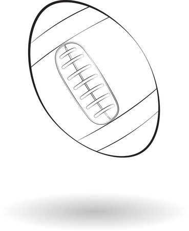American footbal, rugby ball icon with shadow over white background vector illustration. Sportclub logo conceptのイラスト素材