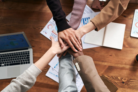 Handshake close view background. Business agreement, deal concept