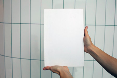 Empty paper mockup, simple blank sheet of paper templateの写真素材